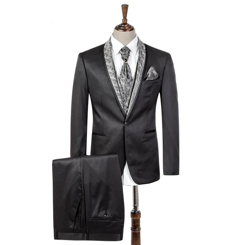 Charcoal patterned formal set