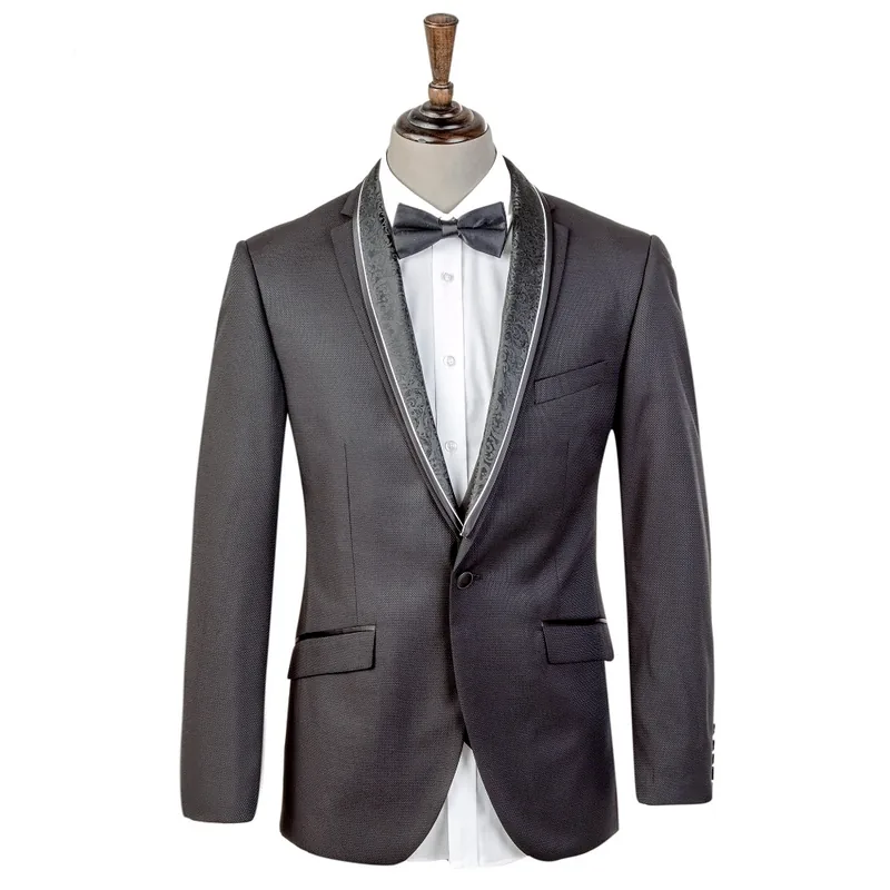 Grey shawl-collar tuxedo
