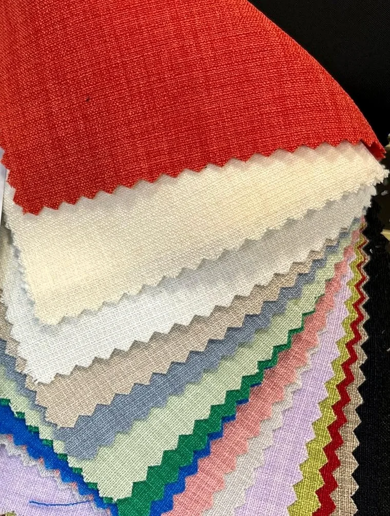 Colour and fabric swatches