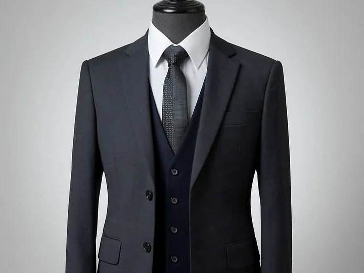 Black three-piece formal suit