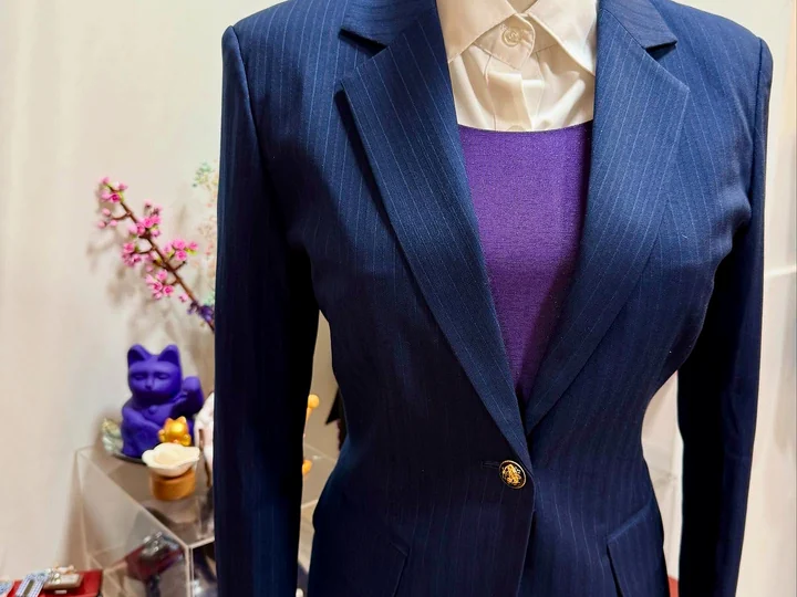Pinstripe ladies’ tailoring