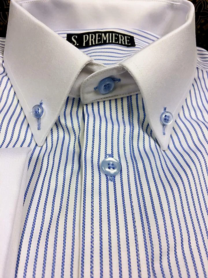 Striped button-down shirt