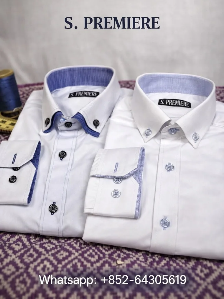Two real S. PREMIERE bespoke shirts