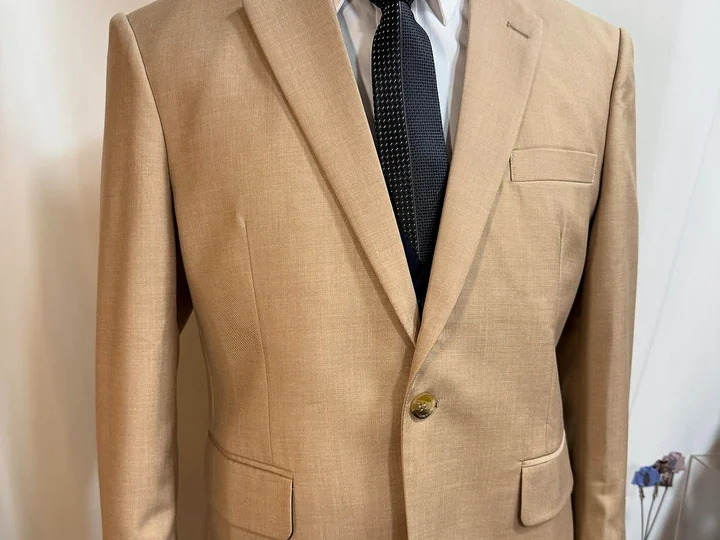 Tan tailored suit